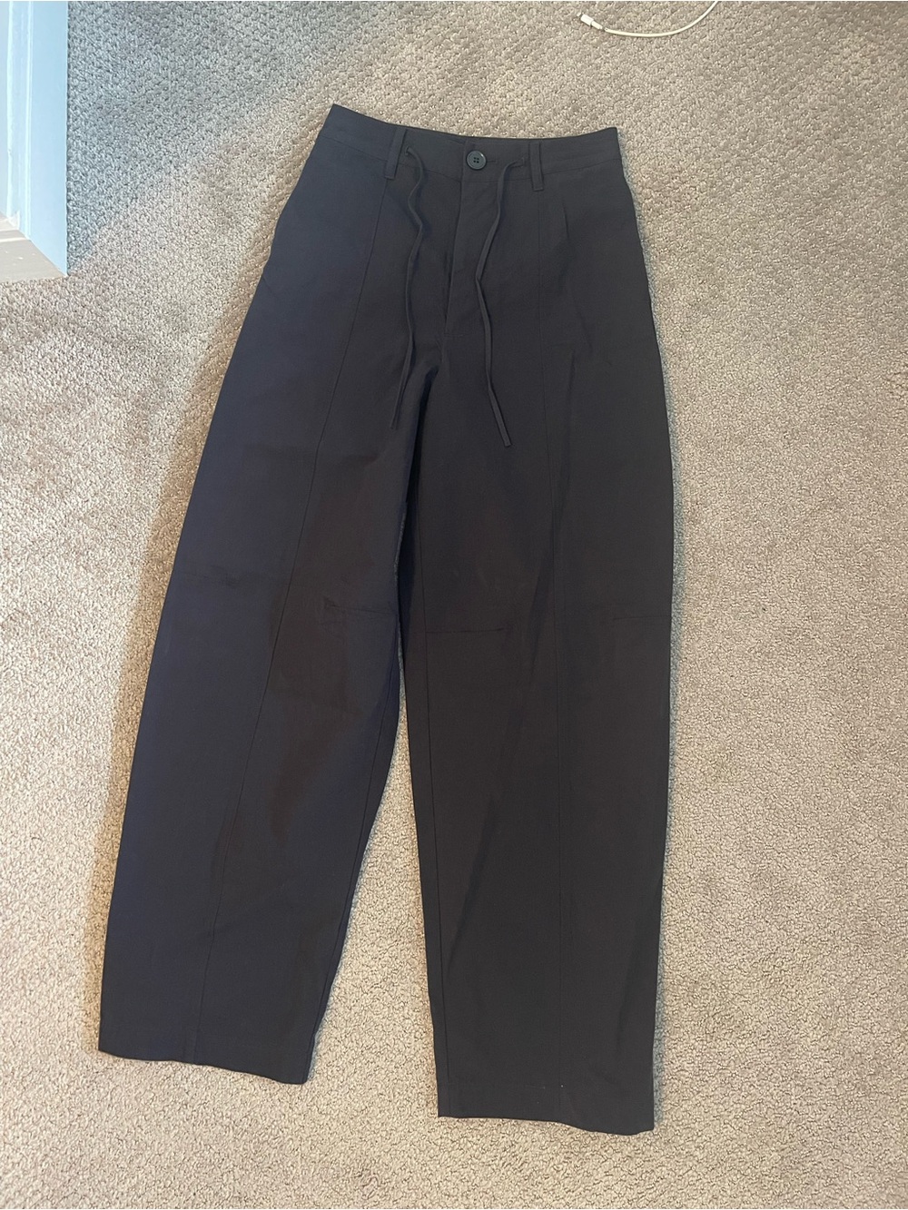 H&M Women’s Navy Blur Barrel Dress Pants with Drawstring